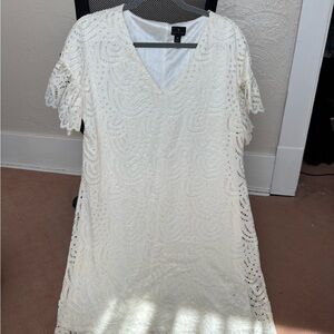 Women's Elegant Cream Lace Dress